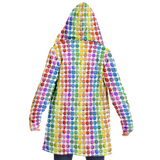 Happy Pills Rainbow Colorful EDM Rave Festival Sherpa Lined Hooded Cloak