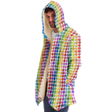 Happy Pills Rainbow Colorful EDM Rave Festival Sherpa Lined Hooded Cloak