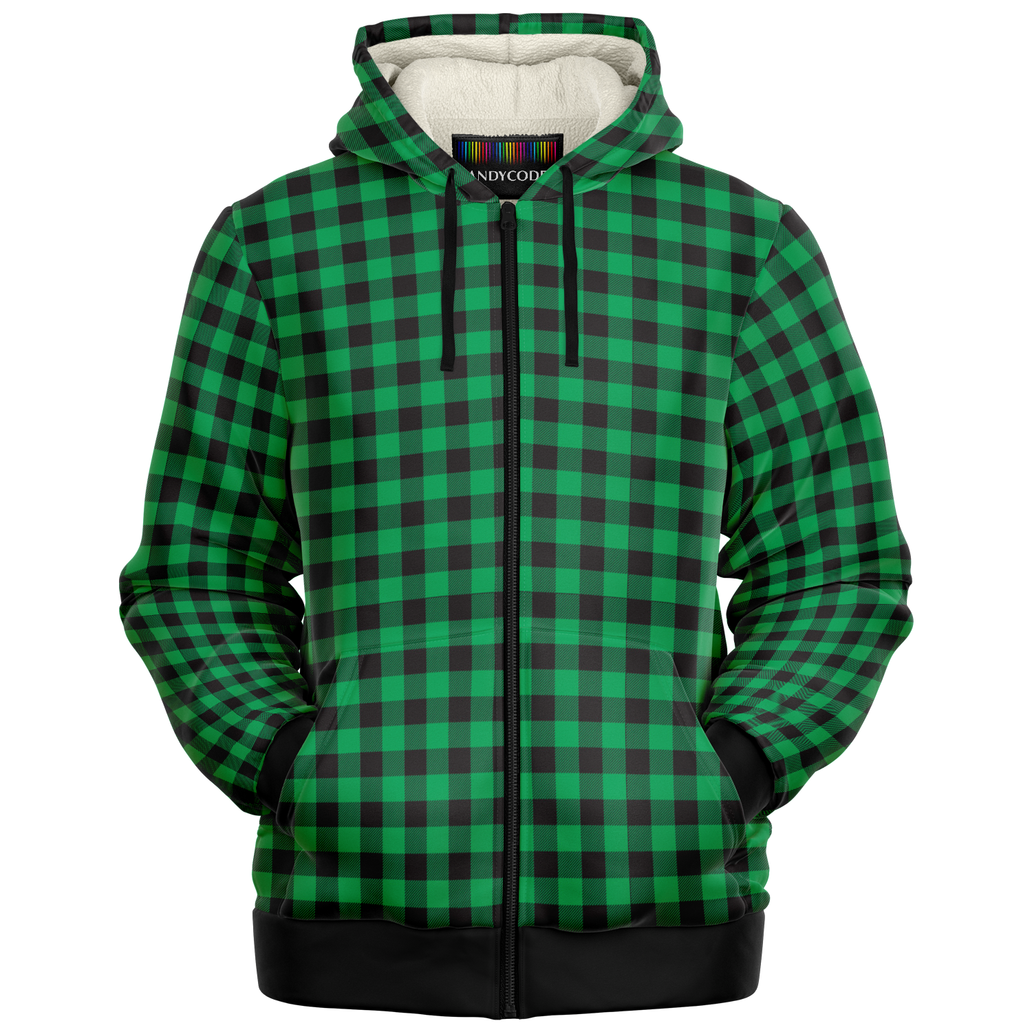 Green checkered 2024 hoodie