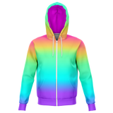 Rainbow Ombre Zip Hoodie