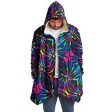 Rave Cloak - Rainbow Tie Dye Festival EDM Hooded Sherpa Cape