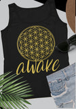 Gold Flower of Life Sacred Geometry Tank Top